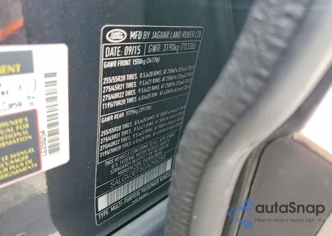 2016 Land Rover Range Rover Autobiography z USA, uszkodzony, nr VIN SALGV3EF5GA255254